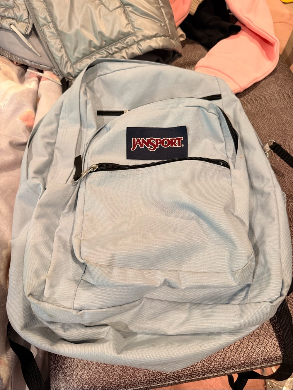 Jansport Pale Blue Classic Backpack with Front Pocket